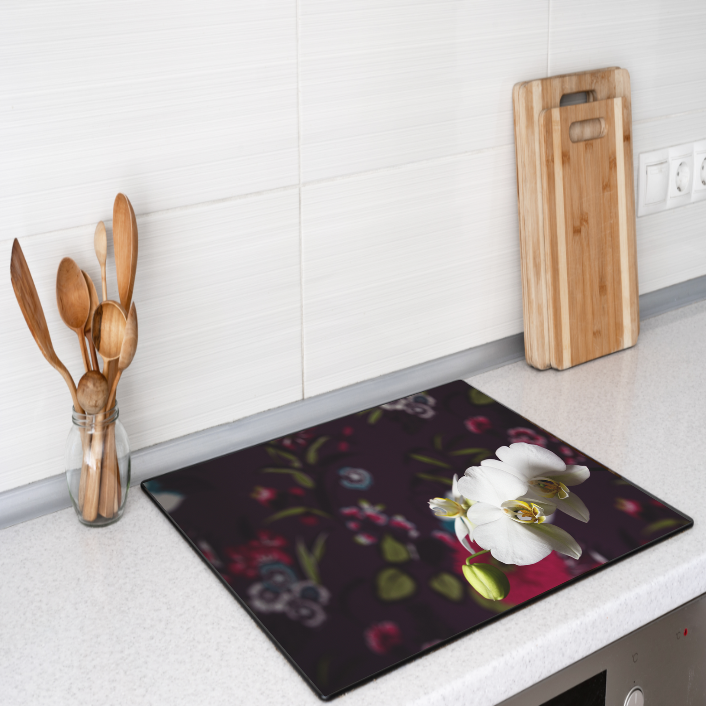 Inductie beschermer - Orchidee vintage