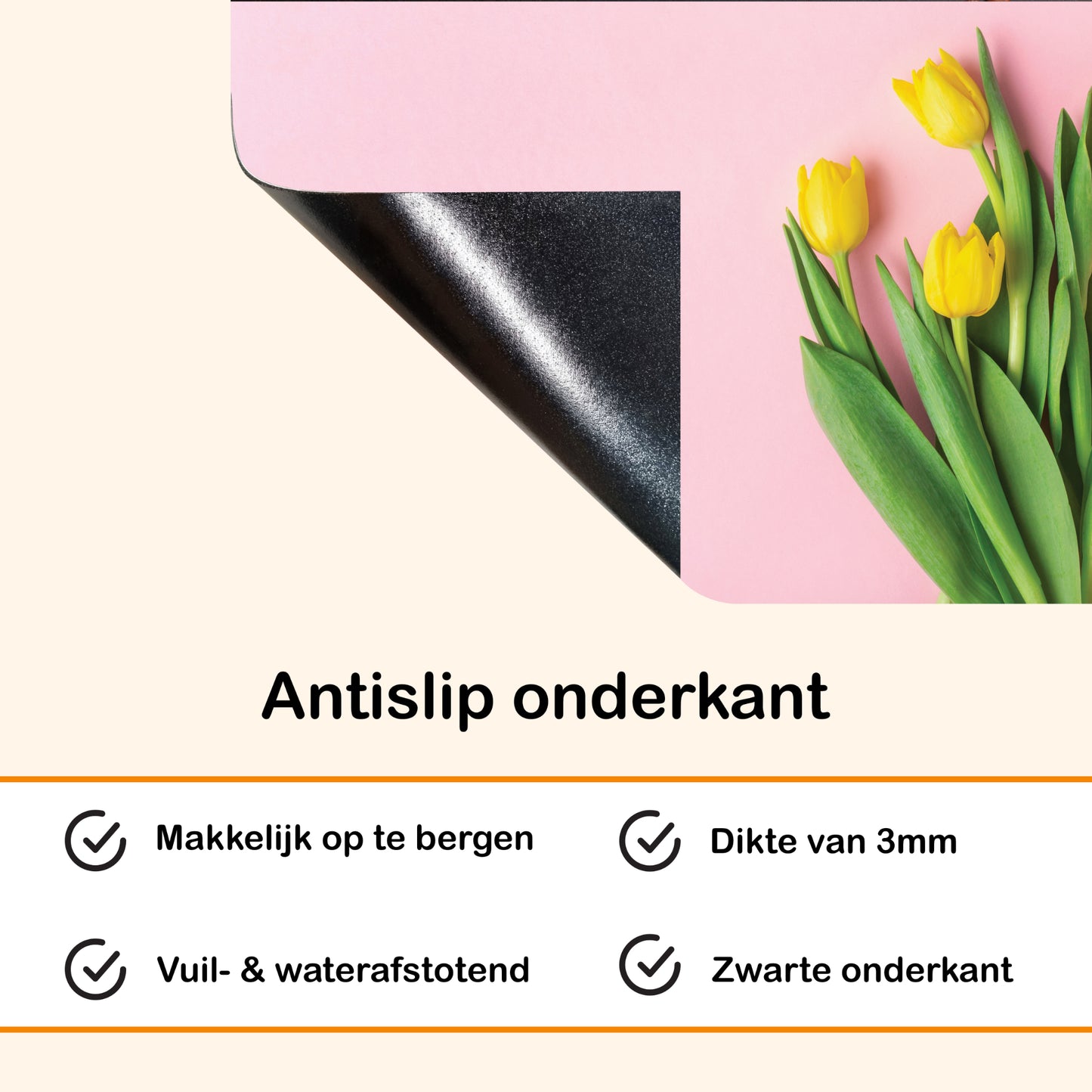 Inductie Beschermer - Gele Tulpen