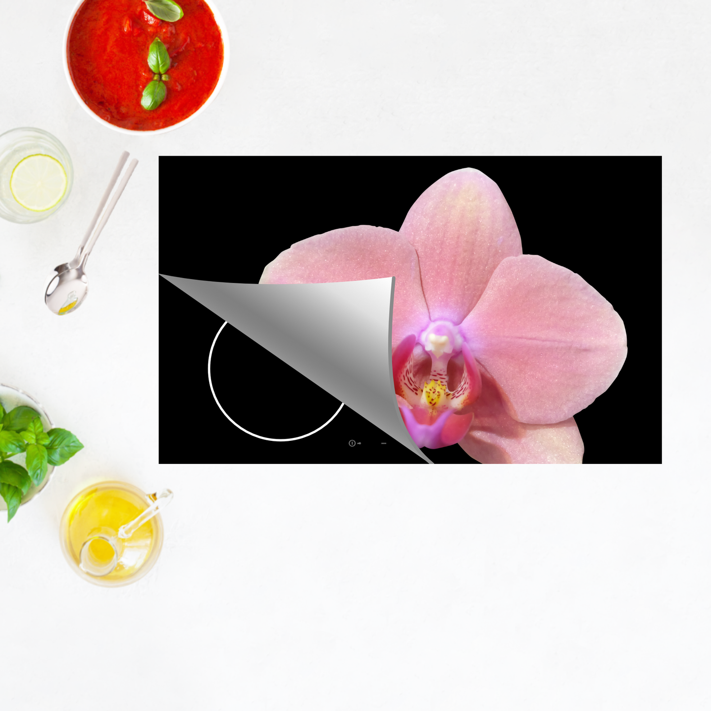 Inductie beschermer - Orchidee Roze